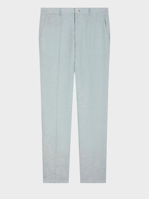 Pantalon coordonnable Slim en lin vert d'eau - Father & Sons   - 4 