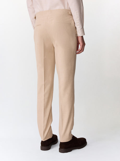 Chino slack semi regular en coton stretch écru - 2 - Father & Sons   - 11 