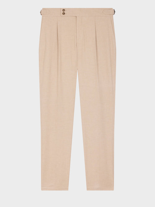 Chino slack semi regular en coton stretch écru - Father & Sons   - 4 