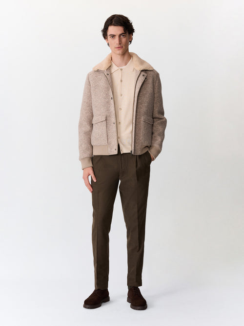 Chino slack semi regular en coton stretch kaki - Father & Sons   - 4 
