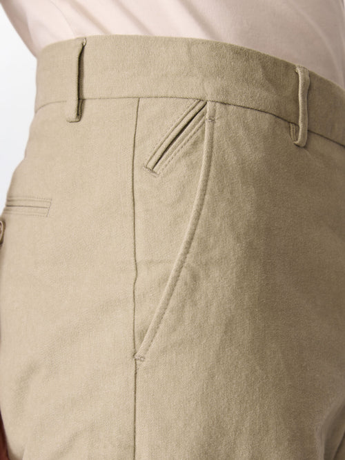 Chino slack regular en coton kaki - Father & Sons   - 3 