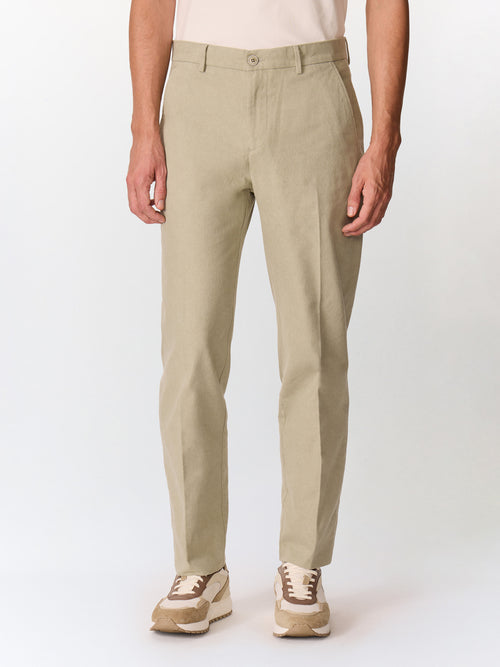 Chino slack regular en coton kaki - Father & Sons   - 1 