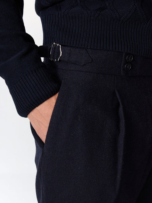 Chino slack semi regular bleu marine - Father & Sons   - 4 