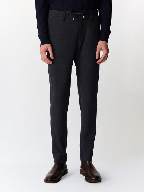 Pantalon casual slack slim bleu marine - 1 - Father & Sons   - 20 