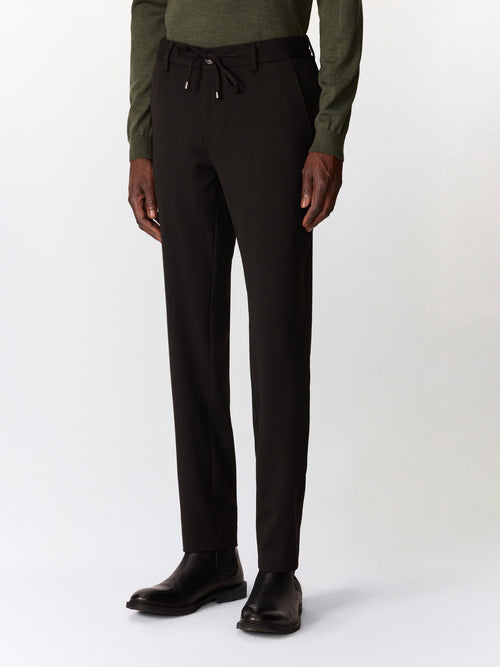Pantalon casual slack slim noir - Father & Sons   - 1 