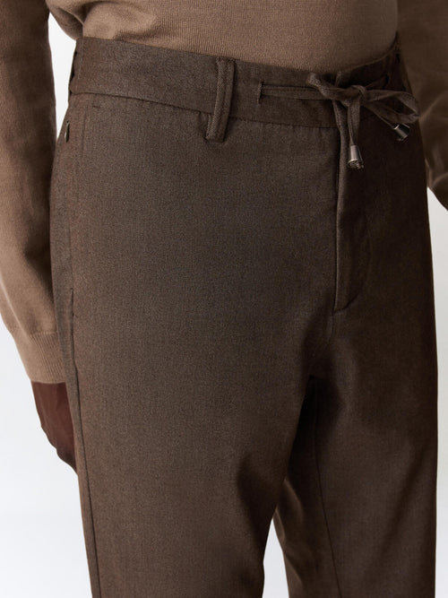 Pantalon casual slack slim marron - Father & Sons   - 3 