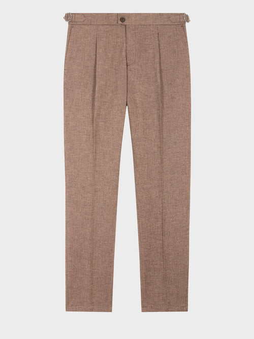 Chino slack semi regular en coton stretch marron - Father & Sons   - 5 
