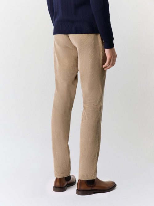 Pantalon regular en velours côtelé beige - 2 - Father & Sons   - 18 
