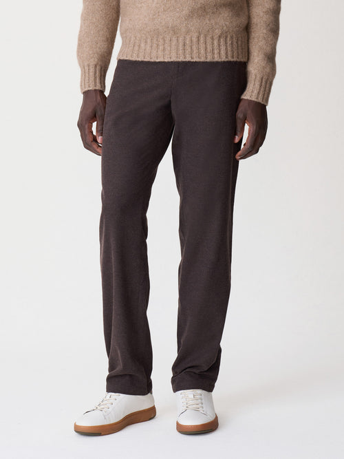 Chino slack regular en coton stretch marron - 1 - Father & Sons   - 5 