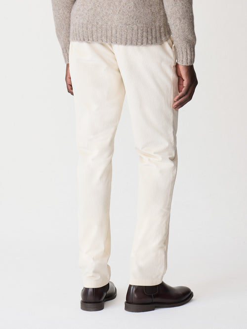 Pantalon regular en velours côtelé écru - 2 - Father & Sons   - 16 