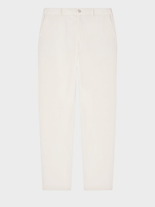 Pantalon regular en velours côtelé écru - Father & Sons   - 4 