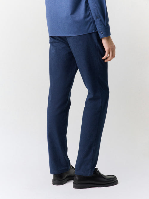 Chino slack regular en coton stretch bleu indigo - 2 - Father & Sons   - 12 