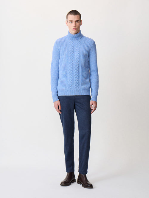 Pantalon casual slack regular bleu indigo - Father & Sons   - 4 