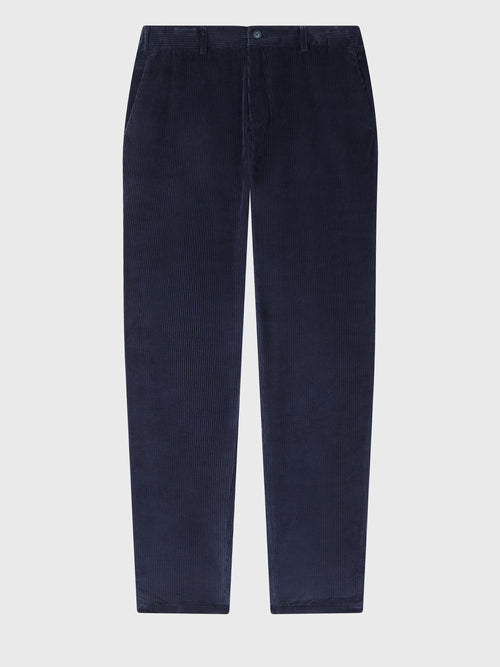 Pantalon regular en velours côtelé bleu indigo - Father & Sons   - 5 