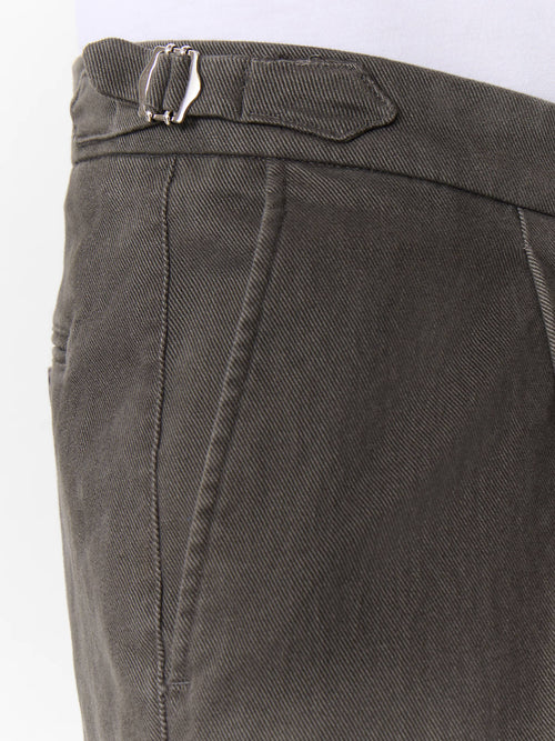 Chino slack regular en coton stretch kaki - Father & Sons   - 3 