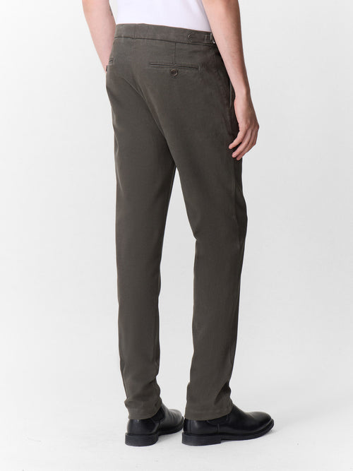Chino slack regular en coton stretch kaki - 2 - Father & Sons   - 4 