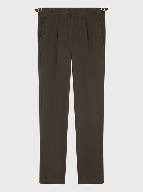 Chino slack regular en coton stretch kaki - Father & Sons   - 5 