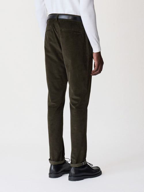 Pantalon regular en velours côtelé kaki - 2 - Father & Sons   - 15 
