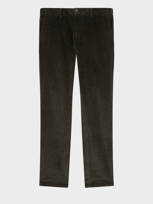 Pantalon regular en velours côtelé kaki - Father & Sons   - 5 