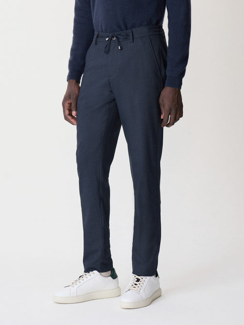 Pantalon casual slack regular bleu marine - 1 - Father & Sons   - 14 