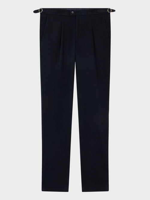Chino slack regular en coton stretch bleu marine - 1 - Father & Sons   - 8 