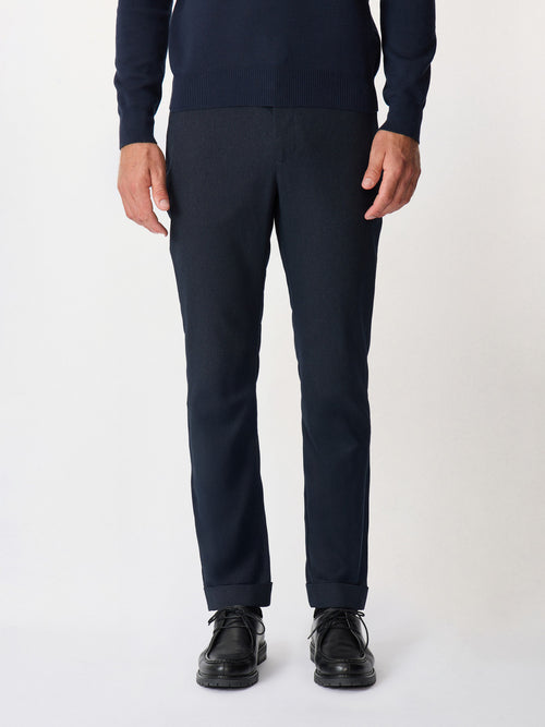 Pantalon casual slack skinny 7/8 bleu marine - 1 - Father & Sons   - 1 