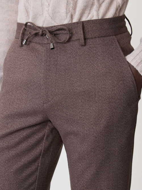 Pantalon casual slack regular marron - Father & Sons   - 3 
