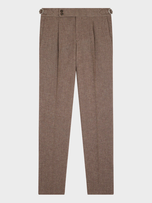Chino slack regular en coton stretch marron - Father & Sons   - 3 
