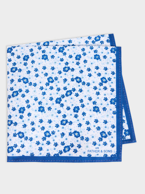 Pochette à motif fleuri bleu azur - 1 - Father & Sons   - 6 
