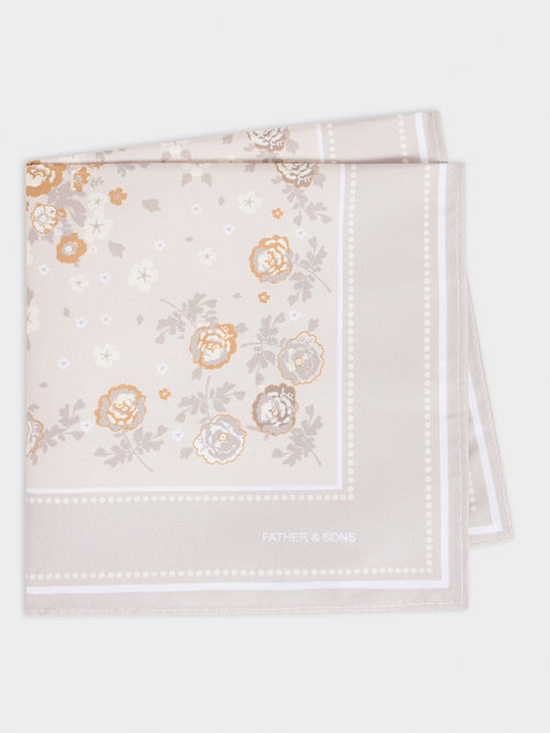 Pochette beige à motif fleuri - 1 - Father & Sons   - 16 