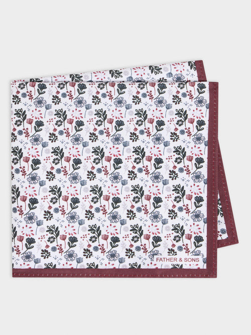 Pochette à motif fleuri bordeaux et gris - 1 - Father & Sons   - 14 
