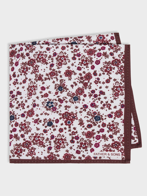 Pochette à motif fleuri bordeaux - Father & Sons   - 1 