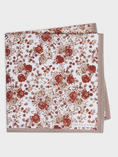 Pochette à motif fleuri beige - 1 - Father & Sons   - 2 