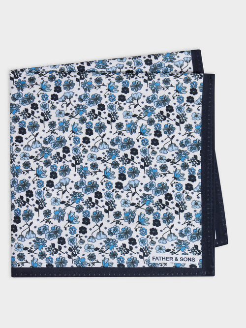 Pochette à motif fleuri bleu marine - Father & Sons   -  