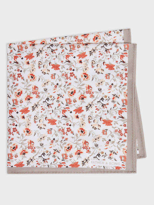 Pochette à motif fleuri marron et pêche - 1 - Father & Sons   - 10 