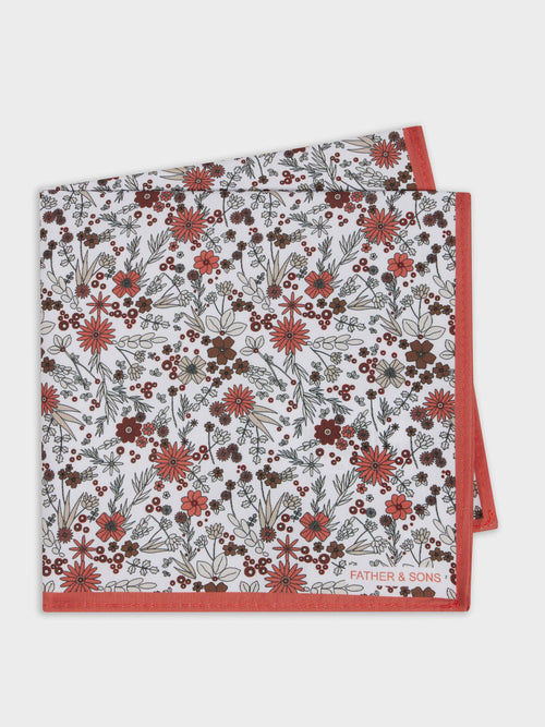 Pochette à motif fleuri terracotta - 1 - Father & Sons   - 12 