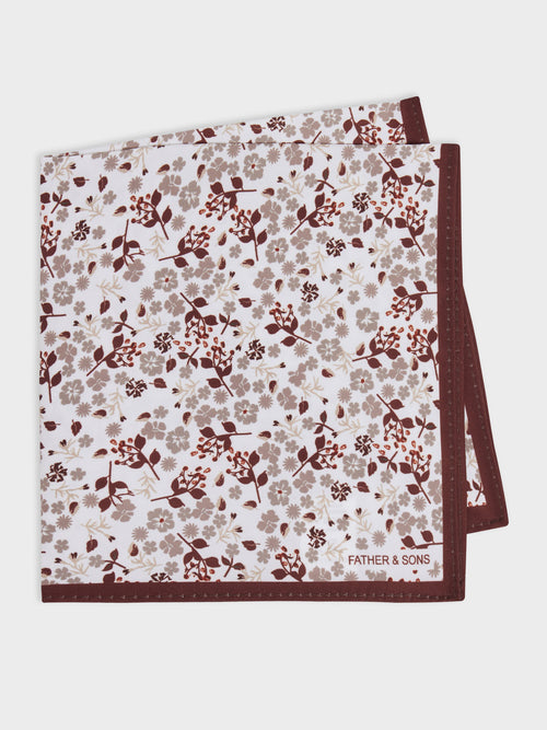 Pochette à motif fleuri terracotta - 1 - Father & Sons   - 12 