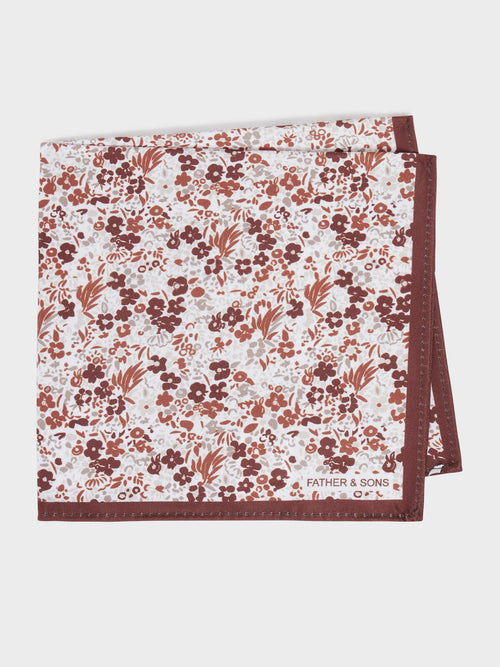 Pochette à motif fleuri terracotta - Father & Sons   -  