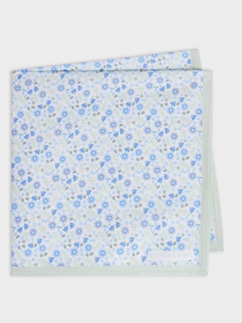 Pochette à motif fleuri vert d'eau et bleu - Father & Sons   -  
