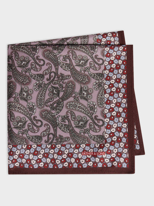 Pochette en soie violette à motif - 1 - Father & Sons   - 20 