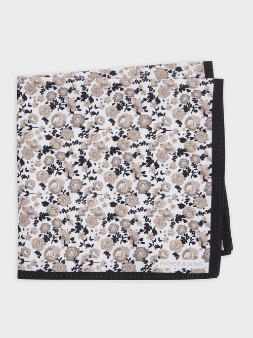 Pochette à motif fleuri marron - 1 - Father & Sons   - 12 