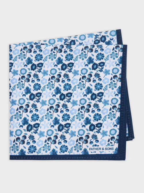 Pochette à motif fleuri bleu - Father & Sons   - 1 