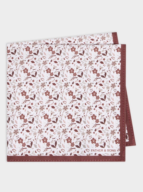 Pochette à motif fleuri marron - 1 - Father & Sons   - 9 