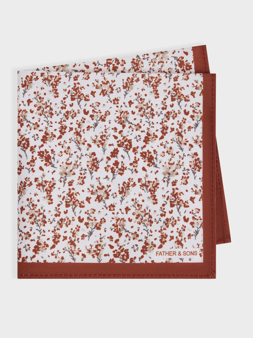 Pochette à motif fleuri terracotta - Father & Sons   - 1 
