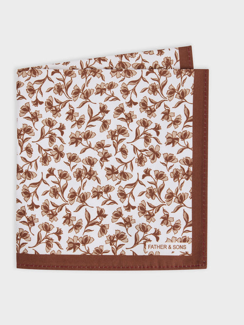 Pochette à motif fleuri terracotta - Father & Sons   -  