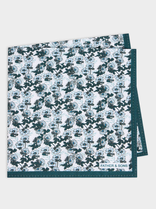 Pochette à motif fleuri bleu et vert - 1 - Father & Sons   - 11 