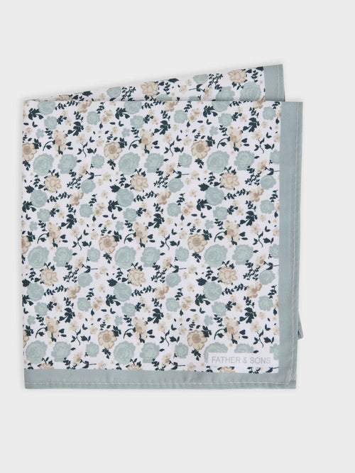 Pochette à motif fleuri vert d'eau - Father & Sons   -  