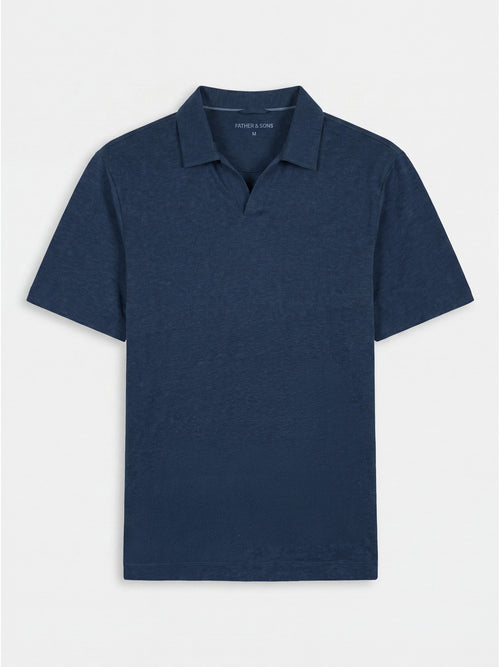 Polo slim bleu indigo - 1 - Father & Sons   - 4 
