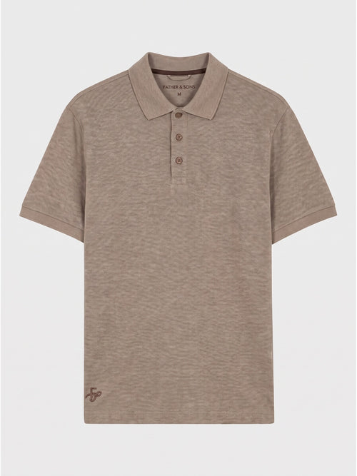 Polo regular en coton marron - Father & Sons   - 1 