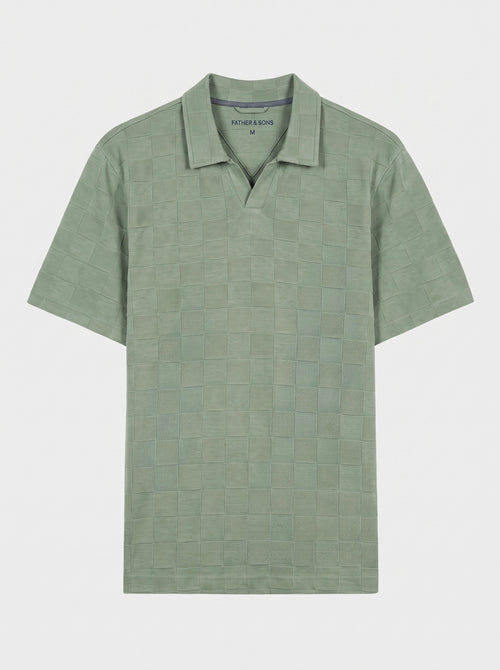 Polo regular en coton vert d'eau - Father & Sons   - 1 